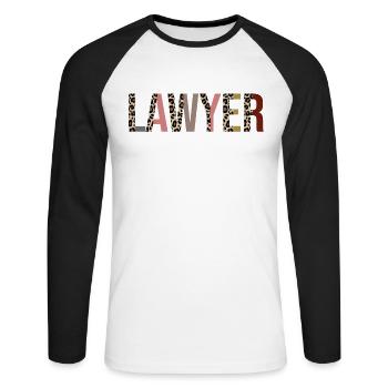 Avocat - T-shirt baseball manches longues Homme - blanc/noir - Devant - Nik (191cm)