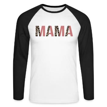 Mama - Unisex Long Sleeve Baseball T-Shirt - white/black - Front - Nik (191cm)