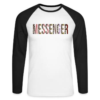 Messager - T-shirt baseball manches longues Homme - blanc/noir - Devant - Nik (191cm)