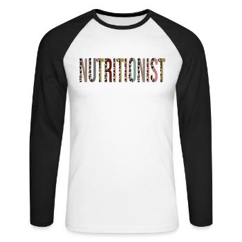 Nutritionist - Unisex Long Sleeve Baseball T-Shirt - white/black - Front - Nik (191cm)