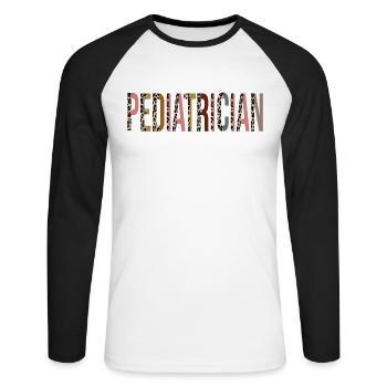 Pediatrician - Unisex Long Sleeve Baseball T-Shirt - white/black - Front - Nik (191cm)