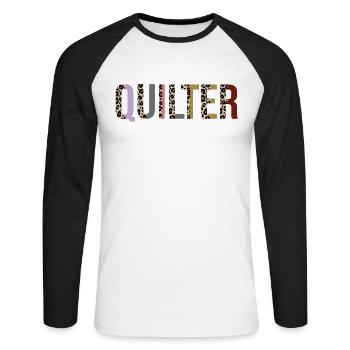 Quilter - Unisex Long Sleeve Baseball T-Shirt - white/black - Front - Nik (191cm)
