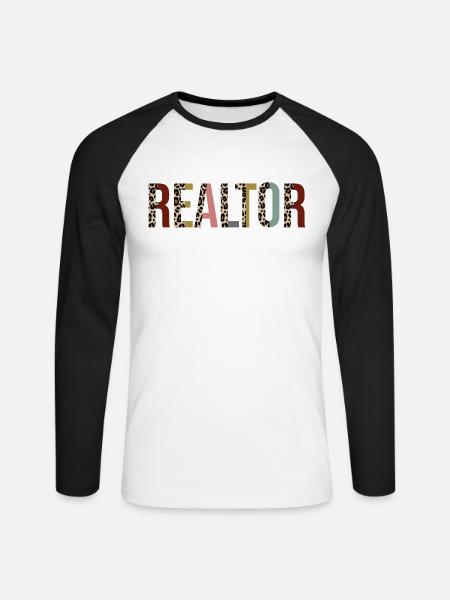 Realtor - Unisex Long Sleeve Baseball T-Shirt - white/black