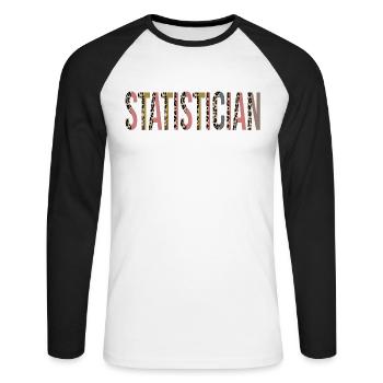 Statistician - Unisex Long Sleeve Baseball T-Shirt - white/black - Front - Nik (191cm)