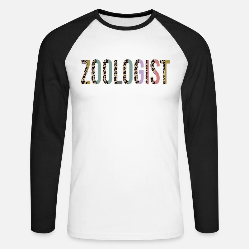 Zoologe - Unisex Baseballshirt langarm - Weiß/Schwarz