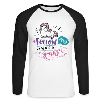 Follow Your Inner Mental Health Matters Vintage - Unisex Long Sleeve Baseball T-Shirt - white/black - Front - Nik (191cm)