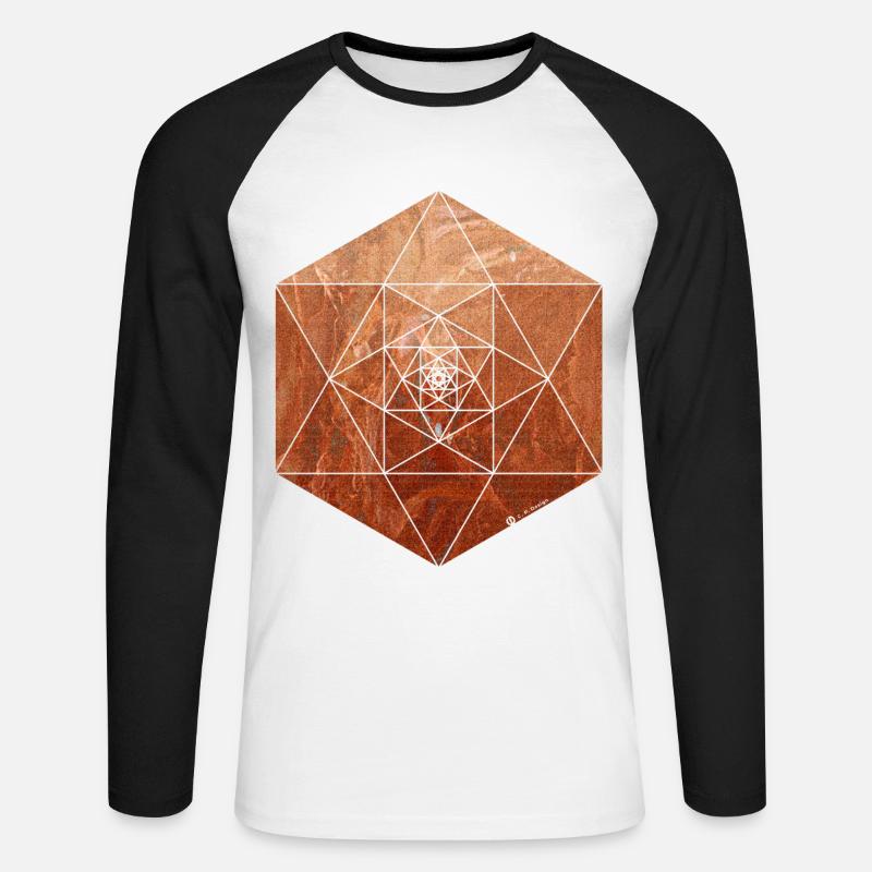 Sandstein Gem - Unisex Baseballshirt langarm - Weiß/Schwarz