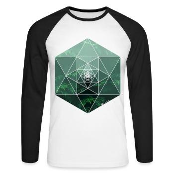 Forrest Gem - Unisex Baseballshirt langarm - Weiß/Schwarz - Vorne - Nik (191cm)