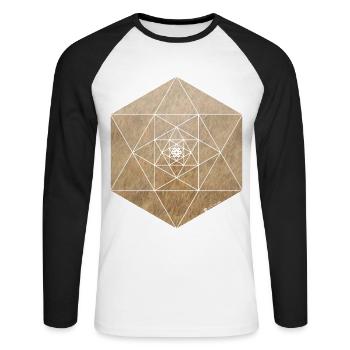 Weed Gem - Unisex Baseballshirt langarm - Weiß/Schwarz - Vorne - Nik (191cm)