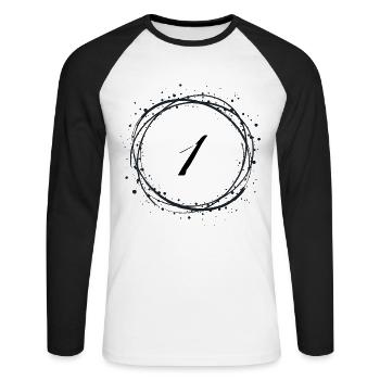 1 - T-shirt baseball manches longues Homme - blanc/noir - Devant - Nik (191cm)