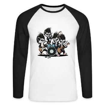 Die Skunk Band - Unisex Baseballshirt langarm - Weiß/Schwarz - Vorne - Nik (191cm)
