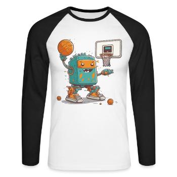 Die Zukunft des Spiels - Unisex Baseballshirt langarm - Weiß/Schwarz - Vorne - Nik (191cm)
