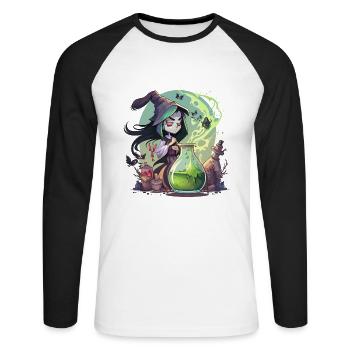 Witchs Brew - Unisex Long Sleeve Baseball T-Shirt - white/black - Front - Nik (191cm)