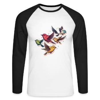 The Bird Squad - Unisex Long Sleeve Baseball T-Shirt - white/black - Front - Nik (191cm)