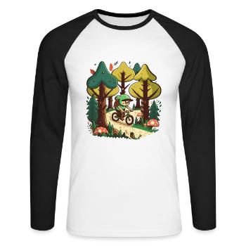 Forest Ride - Unisex Long Sleeve Baseball T-Shirt - white/black - Front - Nik (191cm)