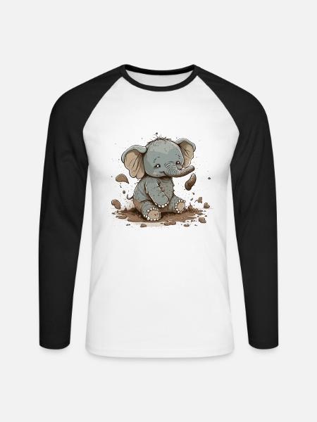 Muddy Adventure - Unisex Long Sleeve Baseball T-Shirt - white/black