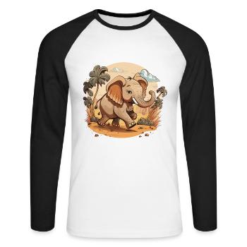 Puissance sauvage - T-shirt baseball manches longues Homme - blanc/noir - Devant - Nik (191cm)