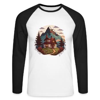 Mountain Retreat - Unisex Long Sleeve Baseball T-Shirt - white/black - Front - Nik (191cm)
