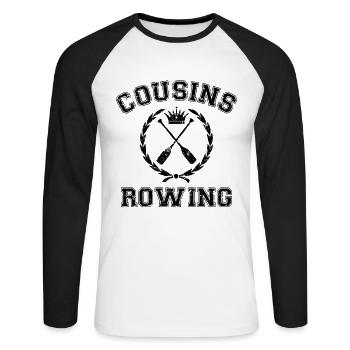 Cousins Rudern TSITP - Unisex Baseballshirt langarm - Weiß/Schwarz - Vorne - Nik (191cm)