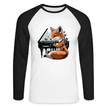 Renard chic - T-shirt baseball manches longues Homme - blanc/noir - Devant - Nik (191cm)