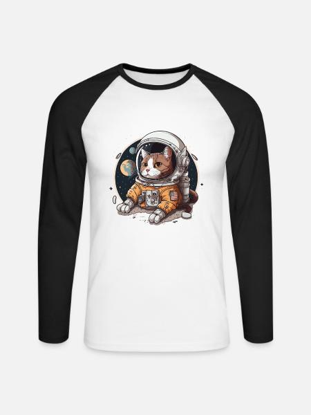 Cosmic Adventure - Unisex Long Sleeve Baseball T-Shirt - white/black