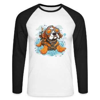 Canine Courage - Unisex Long Sleeve Baseball T-Shirt - white/black - Front - Nik (191cm)