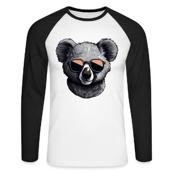 Cute koala with sunglasses - Unisex Long Sleeve Baseball T-Shirt - white/black - Front - Nik (191cm)