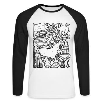 Dubai - Unisex Long Sleeve Baseball T-Shirt - white/black - Front - Nik (191cm)
