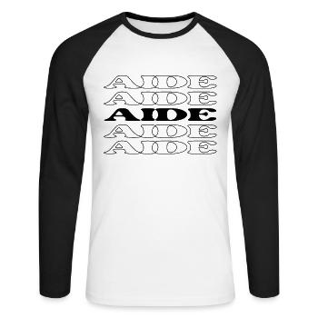 Aide Assistant Helper Adviser Appreciation Quotes - Unisex Long Sleeve Baseball T-Shirt - white/black - Front - Nik (191cm)