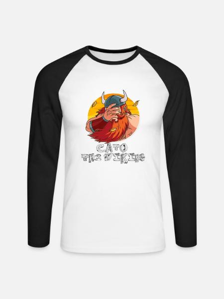 FacePalm Viking - Unisex Long Sleeve Baseball T-Shirt - white/black