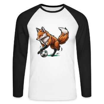 Sly Striker - Unisex Long Sleeve Baseball T-Shirt - white/black - Front - Nik (191cm)