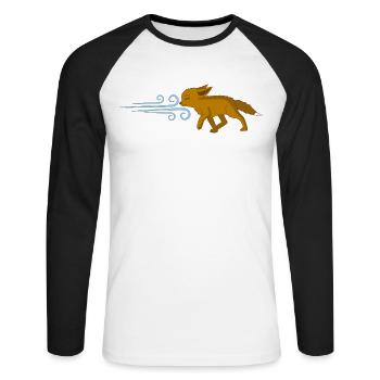The Fox and the Wind - Unisex Long Sleeve Baseball T-Shirt - white/black - Front - Nik (191cm)