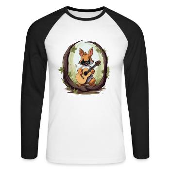 Squirrel Serenader - Unisex Long Sleeve Baseball T-Shirt - white/black - Front - Nik (191cm)