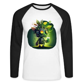 Psychedelic Cyborg: Where Technology Meets Creativ - Unisex Long Sleeve Baseball T-Shirt - white/black - Front - Nik (191cm)