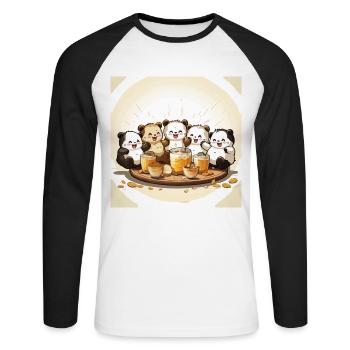 The Caffeine Pandemonium - Unisex Long Sleeve Baseball T-Shirt - white/black - Front - Nik (191cm)