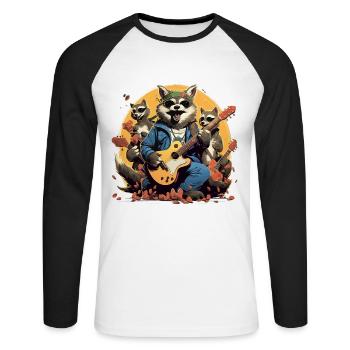 The Caffeine Rocke - Unisex Long Sleeve Baseball T-Shirt - white/black - Front - Nik (191cm)