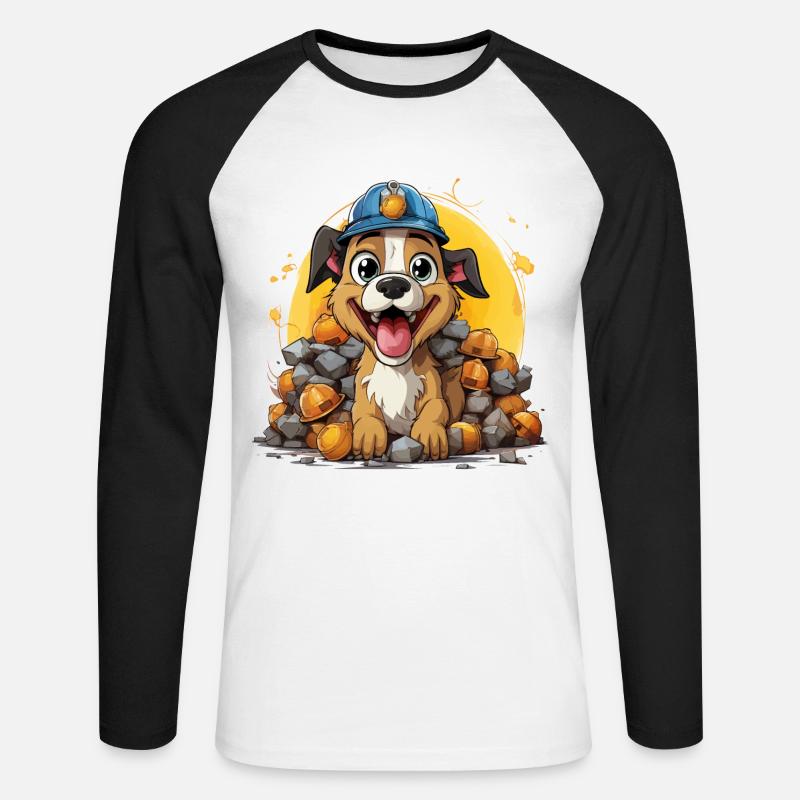 Der Hundebauer - Unisex Baseballshirt langarm - Weiß/Schwarz