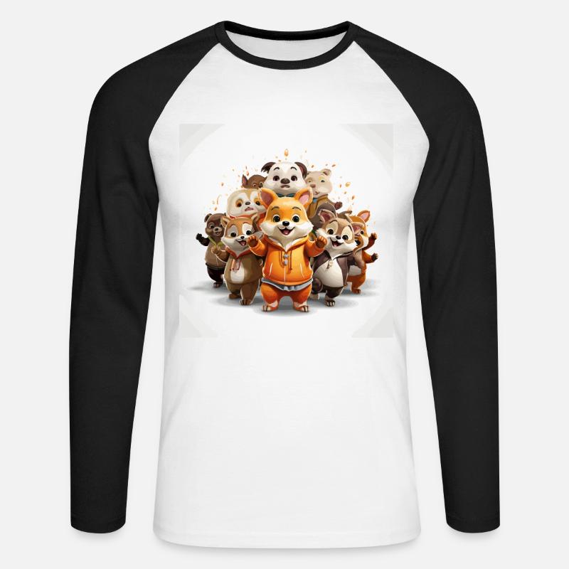 Der Kreis der Freude - Unisex Baseballshirt langarm - Weiß/Schwarz