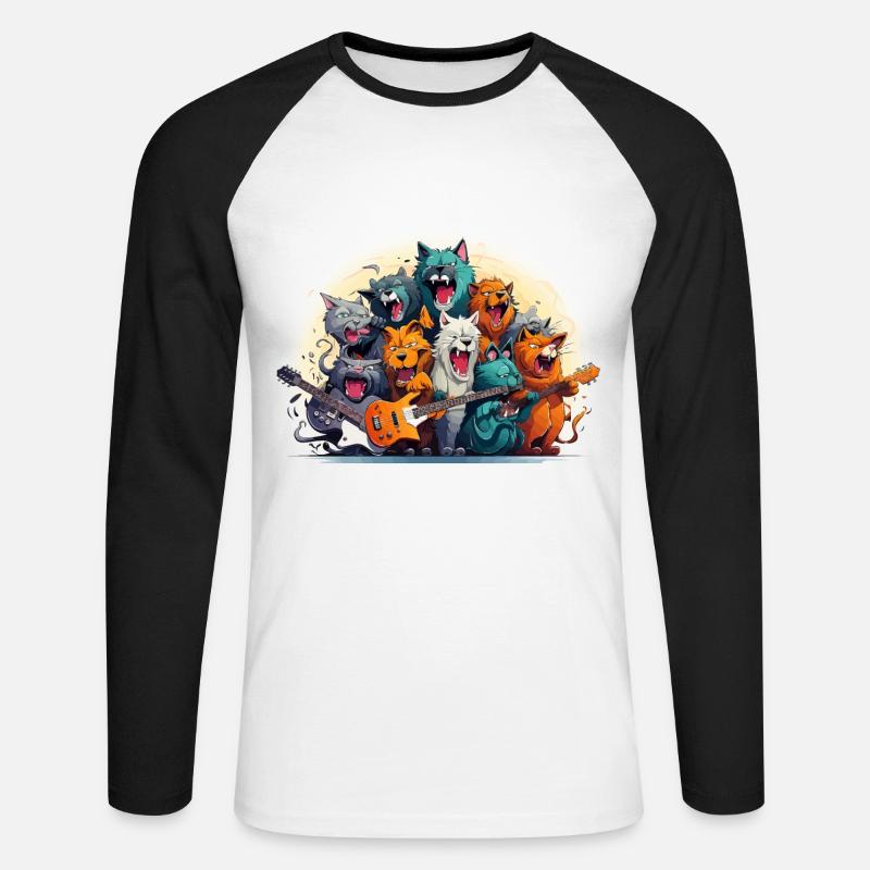 Das schrullige Jazz Ensemble - Unisex Baseballshirt langarm - Weiß/Schwarz
