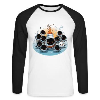 The Jolly Snowman Brigade - Unisex Long Sleeve Baseball T-Shirt - white/black - Front - Nik (191cm)