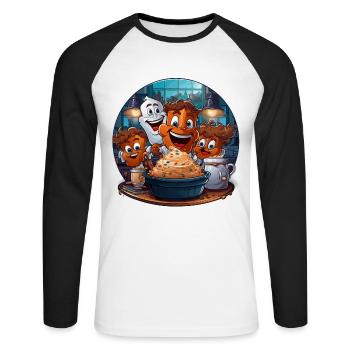 Die Lebkuchen-Kapern - Unisex Baseballshirt langarm - Weiß/Schwarz - Vorne - Nik (191cm)