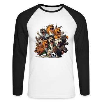 Les kickers hilarants - T-shirt baseball manches longues Homme - blanc/noir - Devant - Nik (191cm)