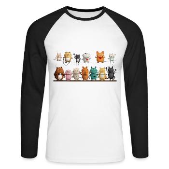 The Wobbly Wonders - Unisex Long Sleeve Baseball T-Shirt - white/black - Front - Nik (191cm)