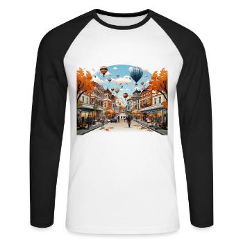 Celebratory Spectacle - Unisex Long Sleeve Baseball T-Shirt - white/black - Front - Nik (191cm)