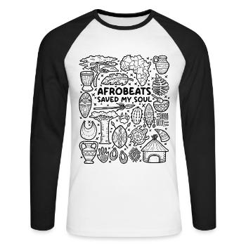 L’Afrobeats a sauvé mon âme – Musique Amour - T-shirt baseball manches longues Homme - blanc/noir - Devant - Nik (191cm)