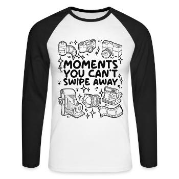 Moments que vous ne pouvez pas balayer - Photographie analogique - T-shirt baseball manches longues Homme - blanc/noir - Devant - Nik (191cm)