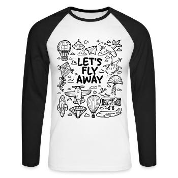 Let's take off – For airplane fans - Unisex Long Sleeve Baseball T-Shirt - white/black - Front - Nik (191cm)