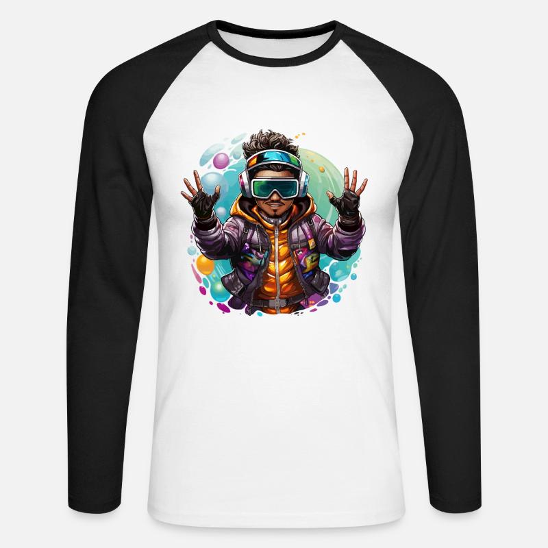 Erweitertes Sehen - Unisex Baseballshirt langarm - Weiß/Schwarz