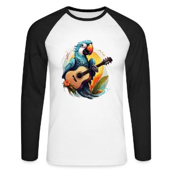 Tropical Melodies - Unisex Long Sleeve Baseball T-Shirt - white/black - Front - Nik (191cm)