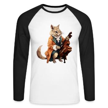 The Musical Squirrel Virtuoso - Unisex Long Sleeve Baseball T-Shirt - white/black - Front - Nik (191cm)